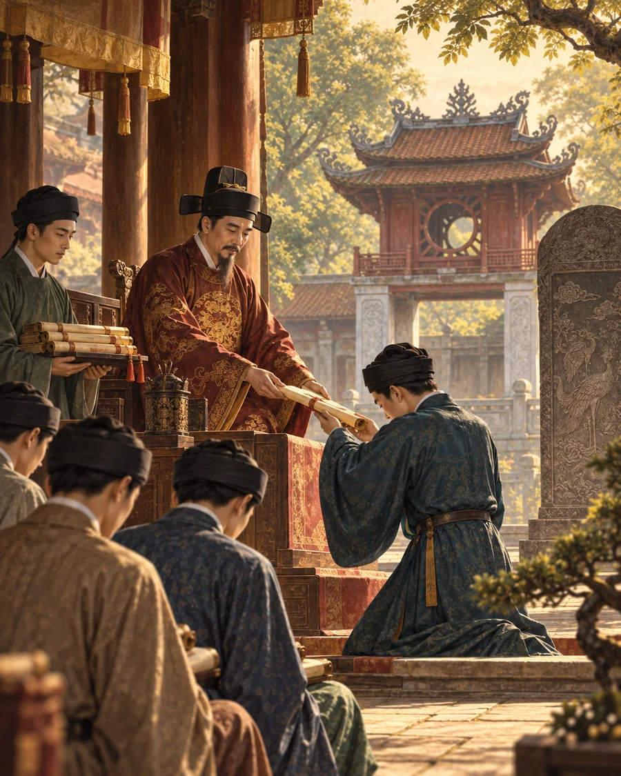 Minh họa quan niệm đề cao hiền tài