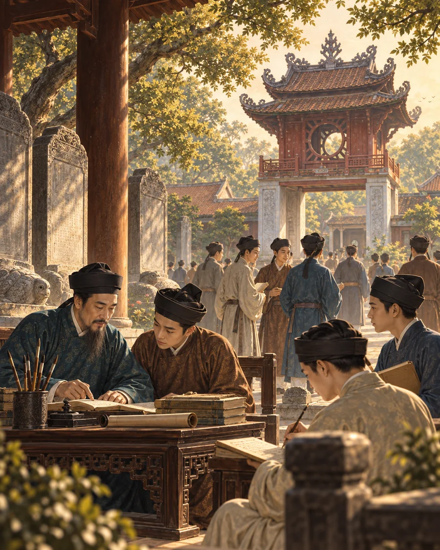 Minh họa Thăng Long - Hà Nội là nơi đào tạo và hội tụ nhân tài